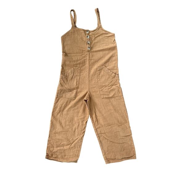 Women’s Billabong Stargazer Cotton Gauze Jumpsuit Romper Camel Size Medium - Picture 1 of 5